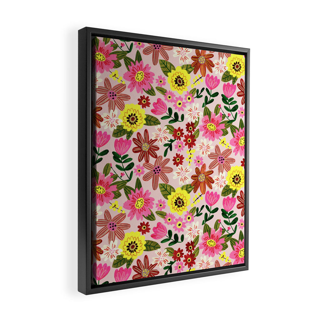 Spring flower pattern Framed Canvas Print Gallery Image 2