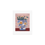 Still life pastel colours flowered pot with flowers Art Print Gallery Image 1