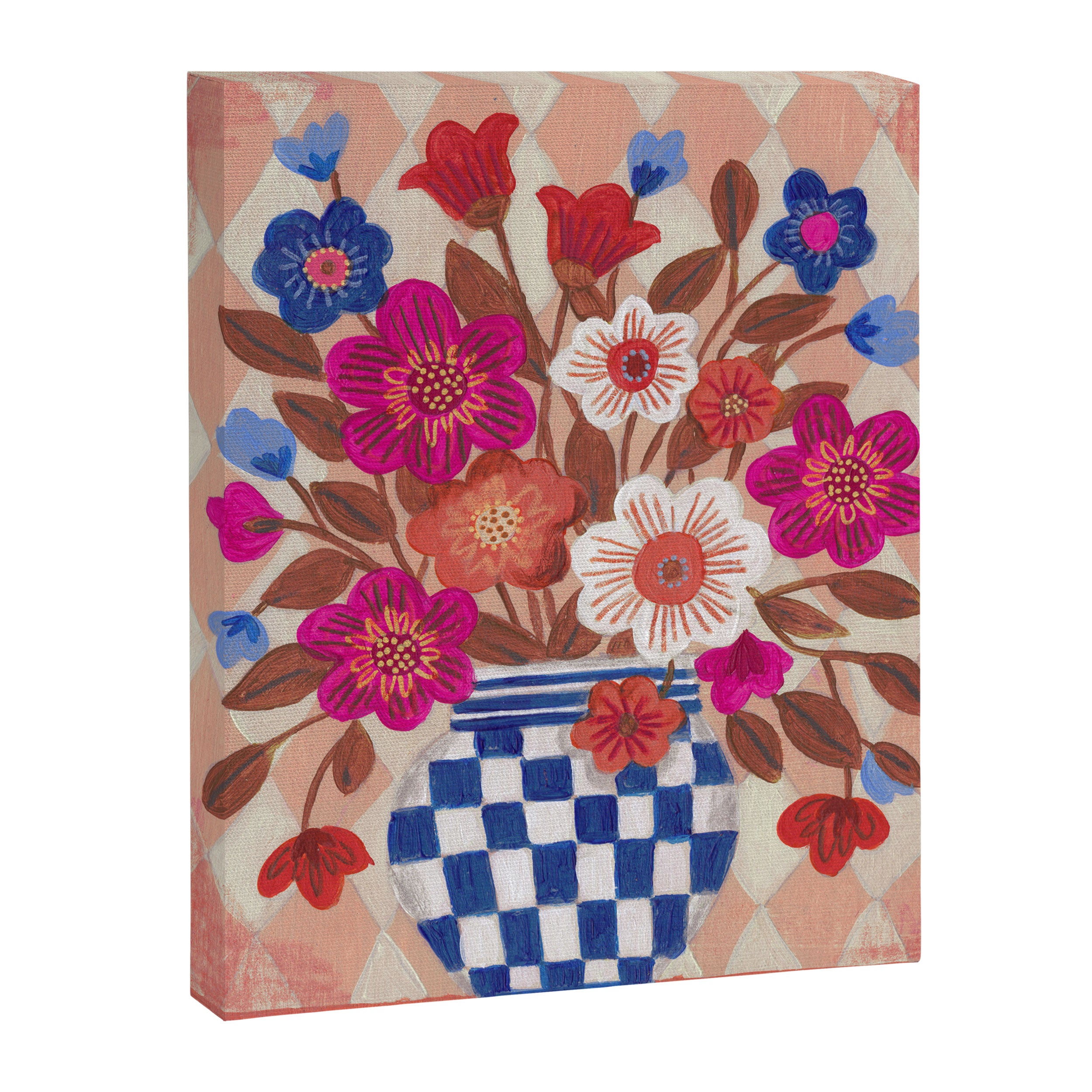 Still life Vase with Bouquet Bright colours Canvas Print Gallery Image 6