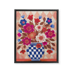 Still life Vase with Bouquet Bright colours Framed Canvas Print Gallery Image 6