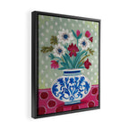 Still Life Vase with Wild Flowers Bouquet Bright colours Framed Canvas Print Gallery Image 2