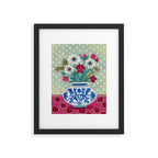 Still Life Vase with Wild Flowers Bouquet Bright colours Framed Art Print Gallery Image 5