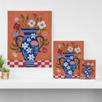 Still Life Wild Flowers Bouquet in Vase Bright colours Canvas Print Gallery Image 3