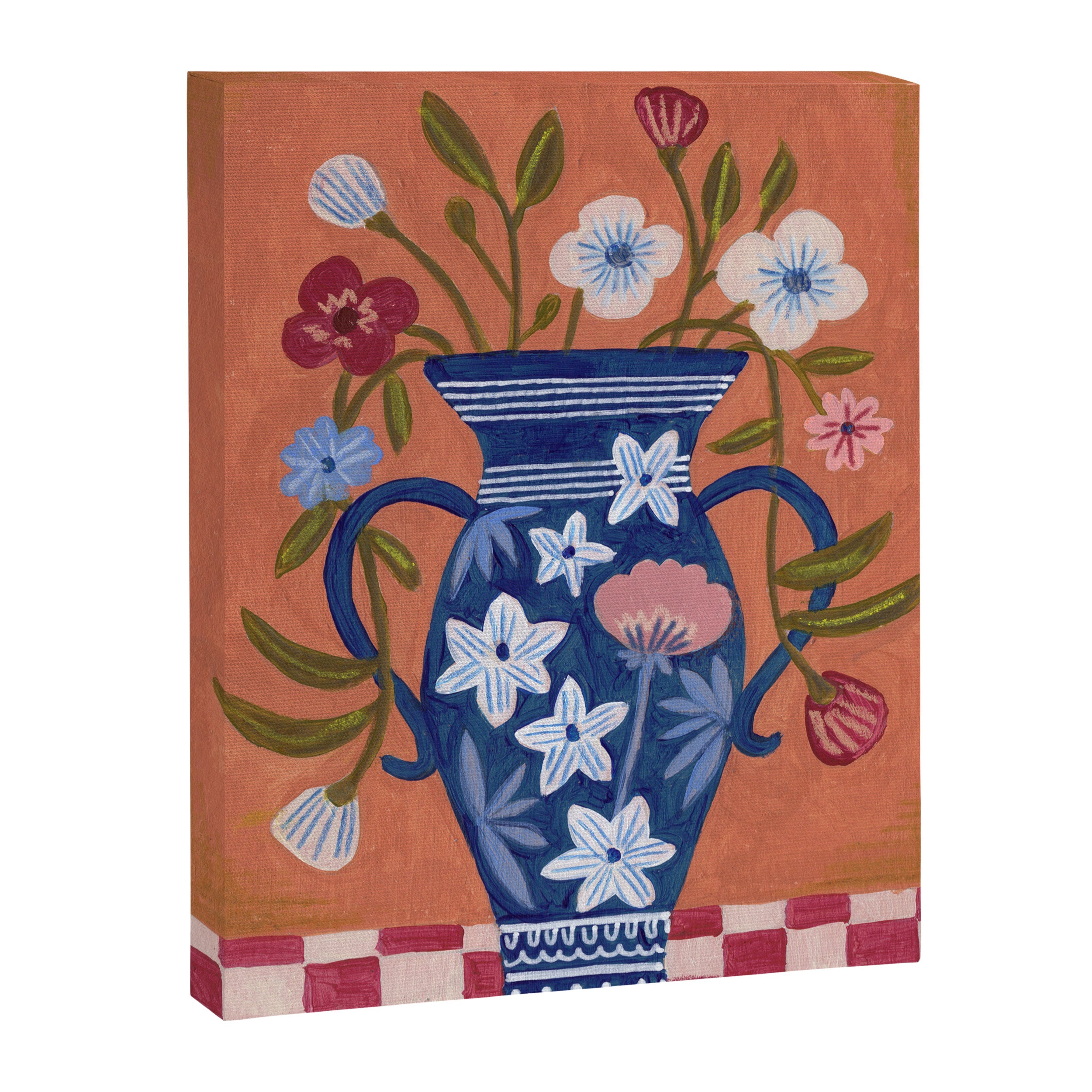 Still Life Wild Flowers Bouquet in Vase Bright colours Canvas Print Gallery Image 3