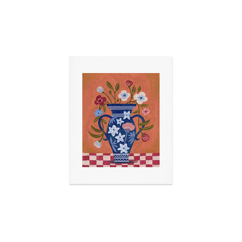 Still Life Wild Flowers Bouquet in Vase Bright colours Art Print Gallery Image 1