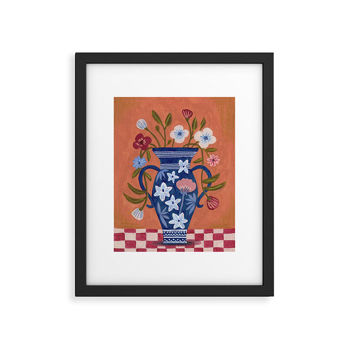 Still Life Wild Flowers Bouquet in Vase Bright colours Framed Art Print Gallery Image 1