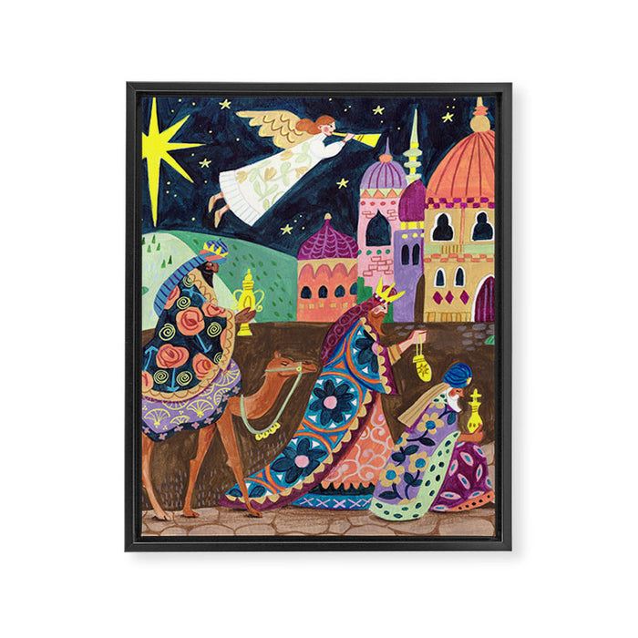 The three Wise Men in Bethlehem Framed Canvas Print Gallery Image 1