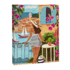 Travel poster woman in Saint-Tropez France Canvas Print Gallery Image 6