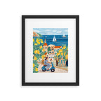 Travel poster woman on the Amalfi coast Italy Framed Art Print Gallery Image 4