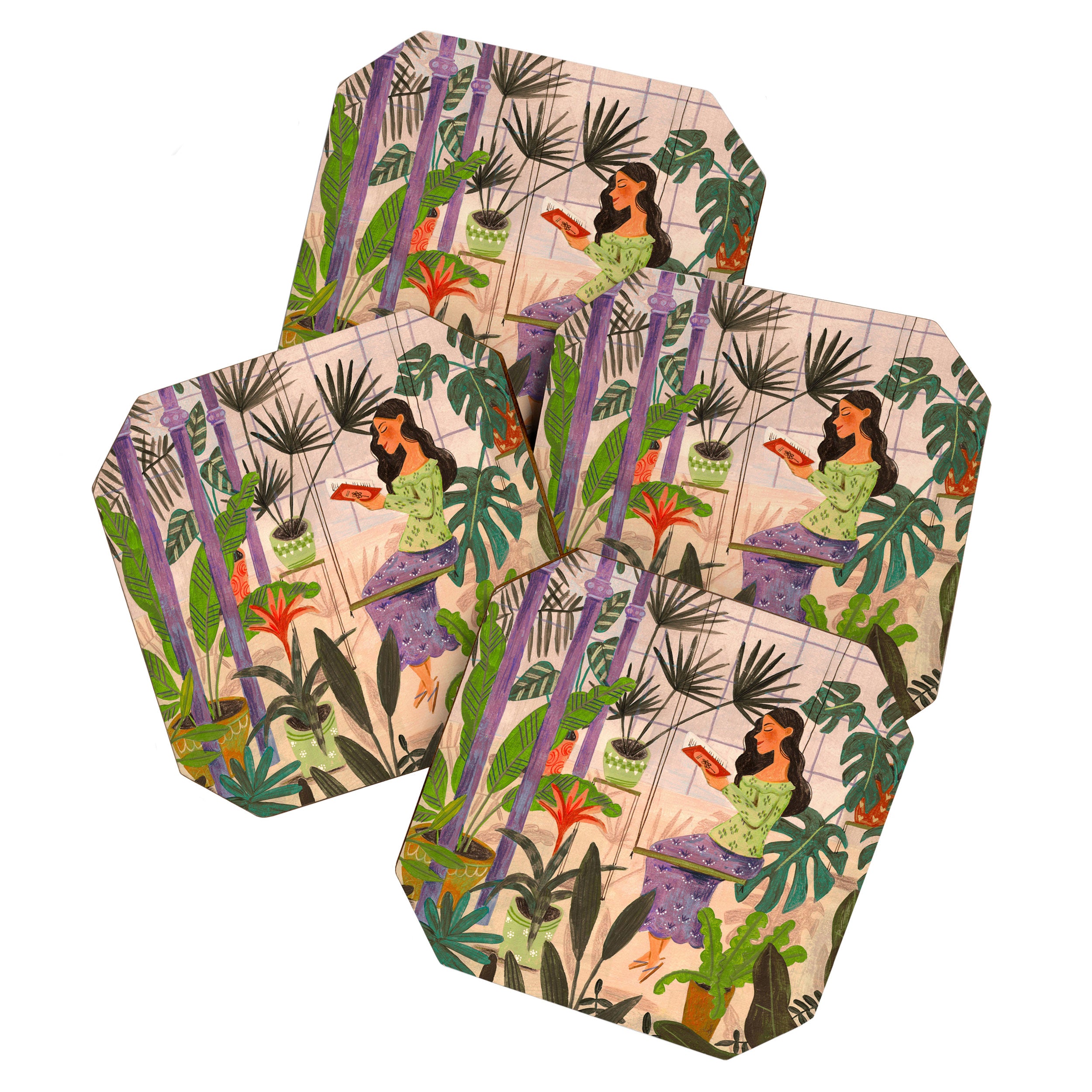Very Peri plant lady mindful gardening greenhouse jungle | Caroline Bonne Muller Coaster Gallery Image 1