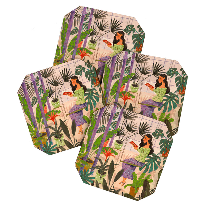 Very Peri plant lady mindful gardening greenhouse jungle | Caroline Bonne Muller Coaster Gallery Image 1