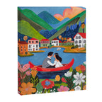 Wedding boat in mountain landscape Canvas Print Gallery Image 6
