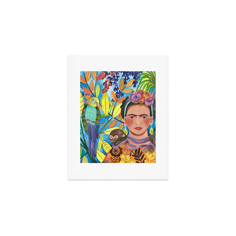 Woman and her parrots Art Print Gallery Image 1