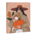Woman in autumn in warm earth tones Canvas Print Gallery Image 6