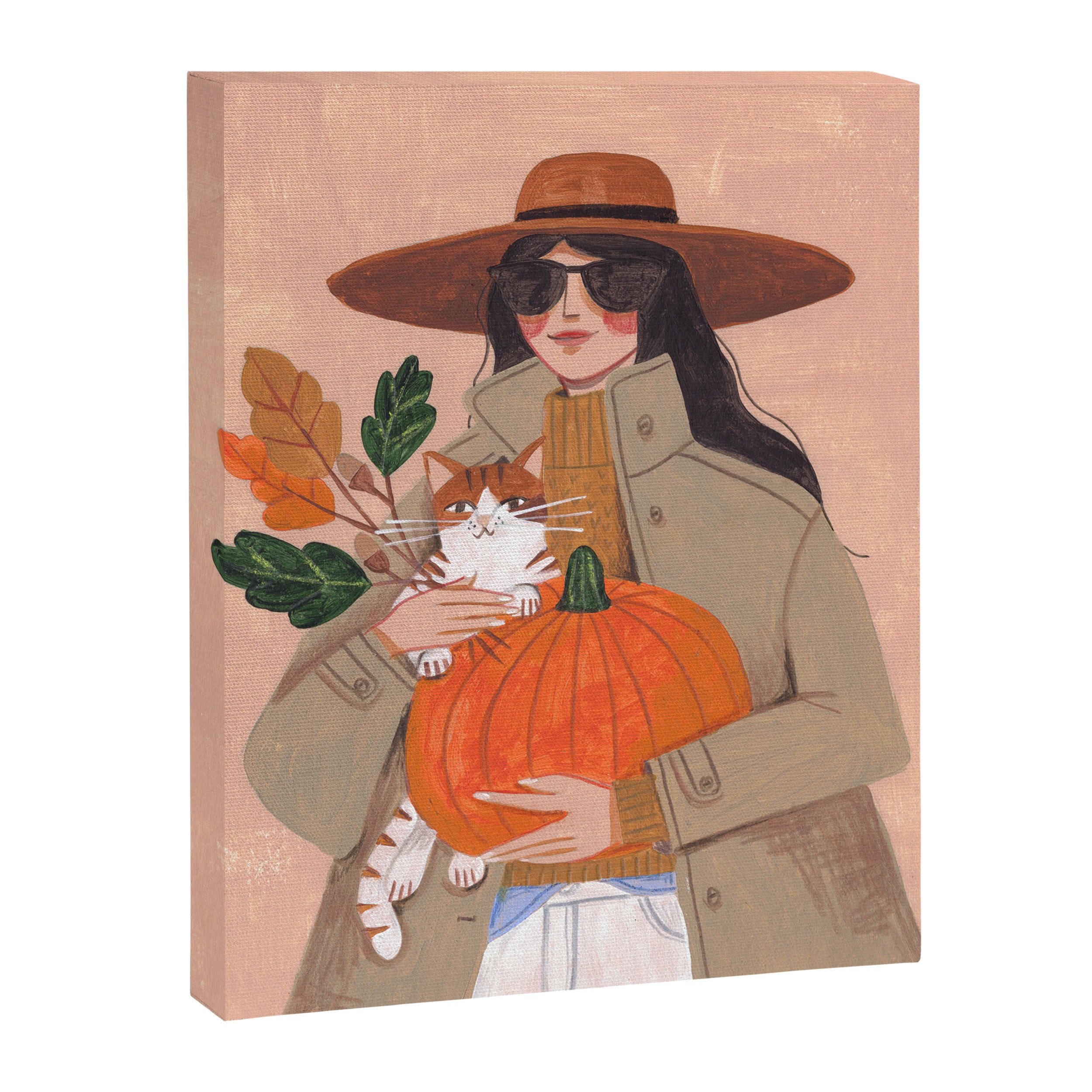 Woman in autumn in warm earth tones Canvas Print Gallery Image 6
