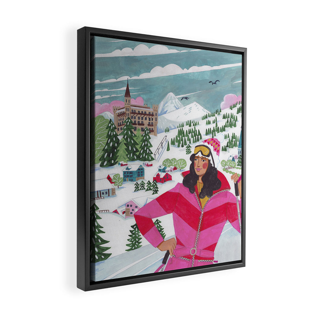 Woman in Gstaad Switzerland Framed Canvas Print Gallery Image 2