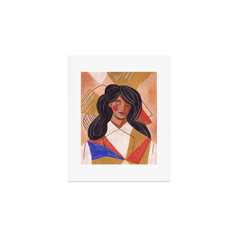 Woman in Thoughts Art Print Gallery Image 1