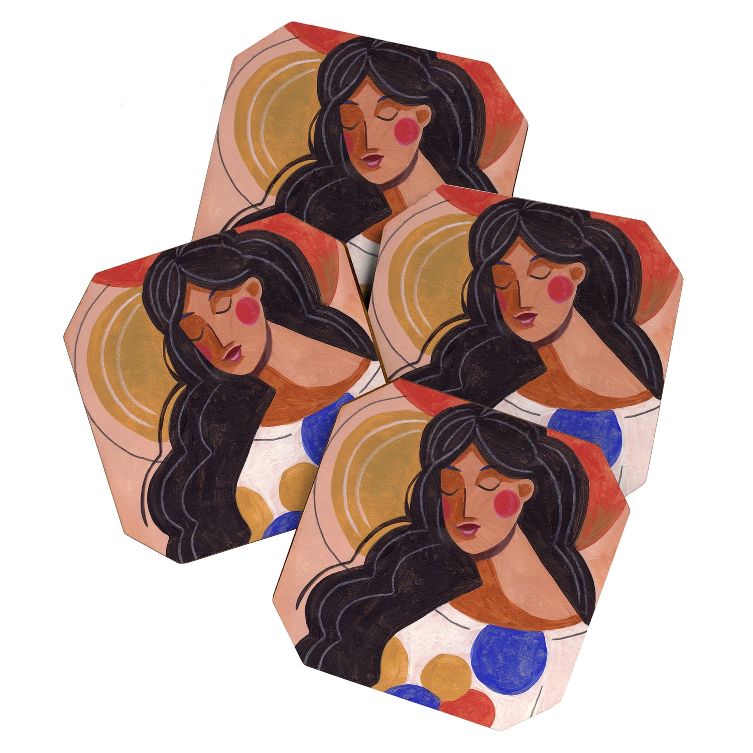 Woman In Thoughts Coaster Gallery Image 1