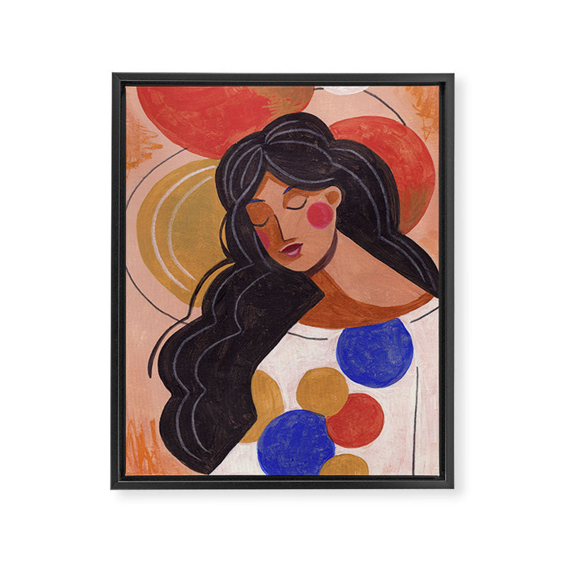 Woman In Thoughts Framed Canvas Print Gallery Image 6