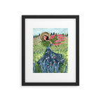Woman Picking Flowers in the Field Framed Art Print Gallery Image 5