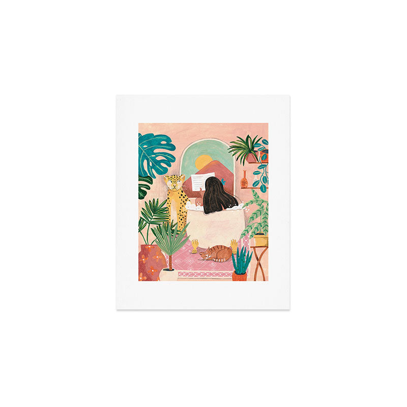 Woman relaxing in bath travel  Art Print Gallery Image 1