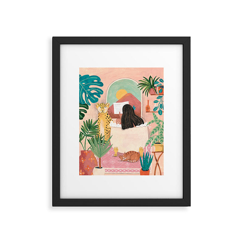 Woman relaxing in bath travel  Framed Art Print Gallery Image 5