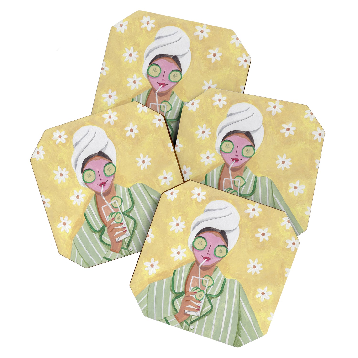 Woman wellness relax time Coaster Gallery Image 1