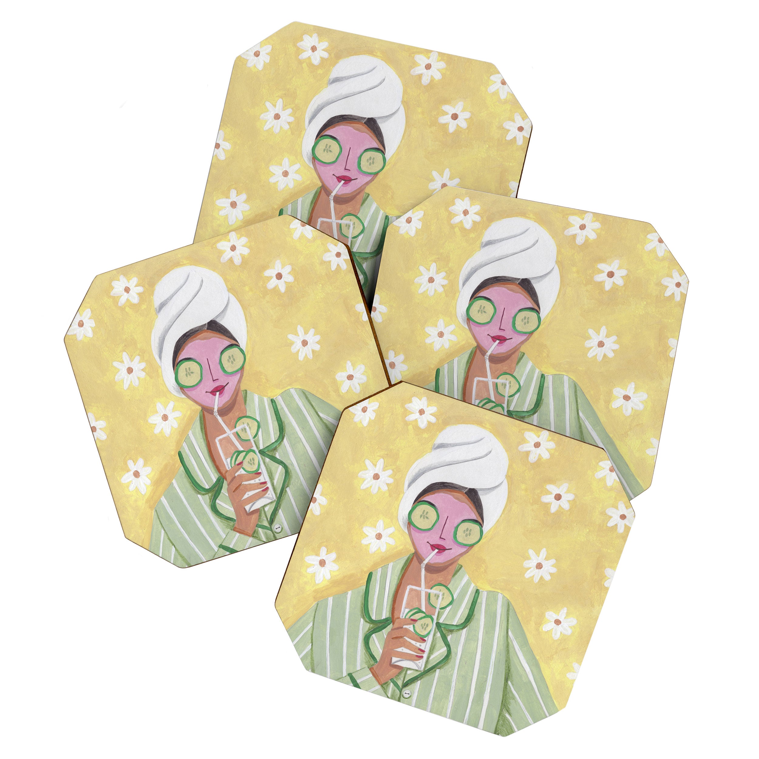 Woman wellness relax time Coaster Gallery Image 1