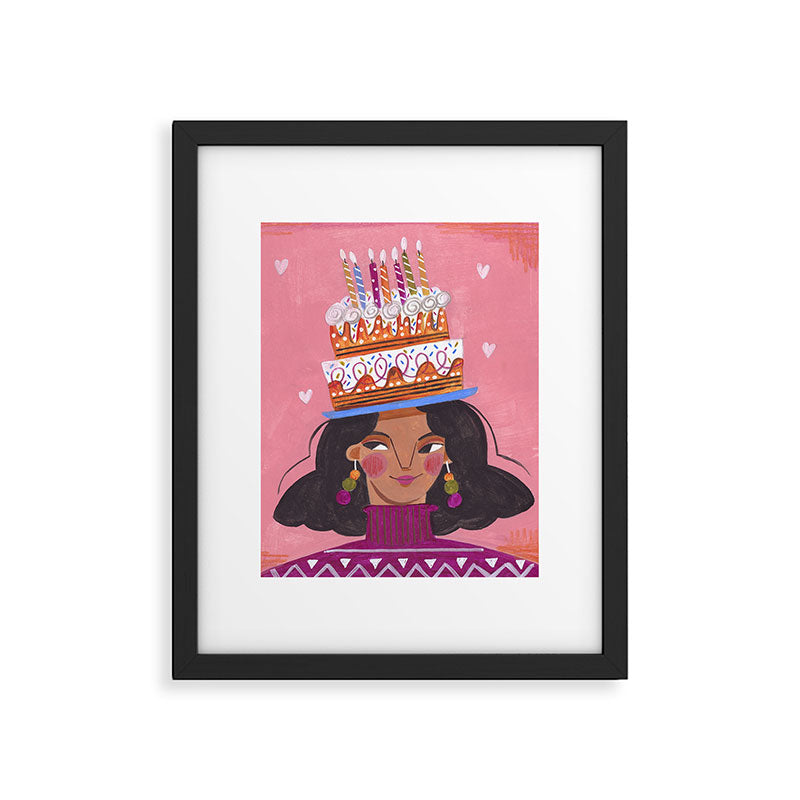 Woman with cake Framed Art Print Gallery Image 5