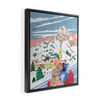 Woman with dog in the mountains Framed Canvas Print Gallery Image 2