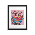Woman with flower bouquet Framed Art Print Gallery Image 6