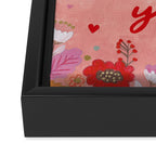Women hands making love sign Framed Canvas Print Gallery Image 3