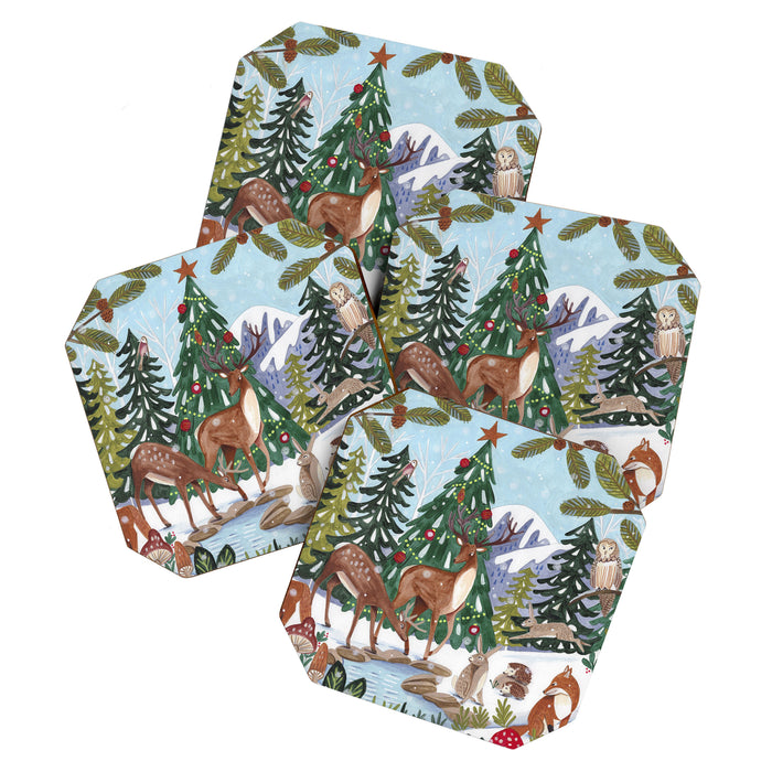 Woodland animals in the Snowy Mountain Forest Coaster Gallery Image 1