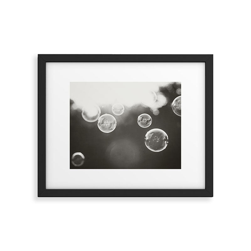 Bubble Photography, Black and White Bathroom Art, Laundry Room Photo Framed Art Print Gallery Image 5