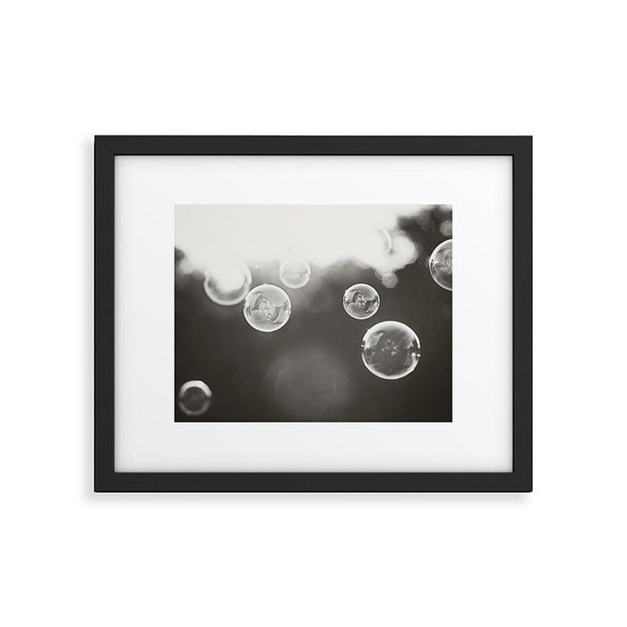 Bubble Photography, Black and White Bathroom Art, Laundry Room Photo Framed Art Print Gallery Image 1