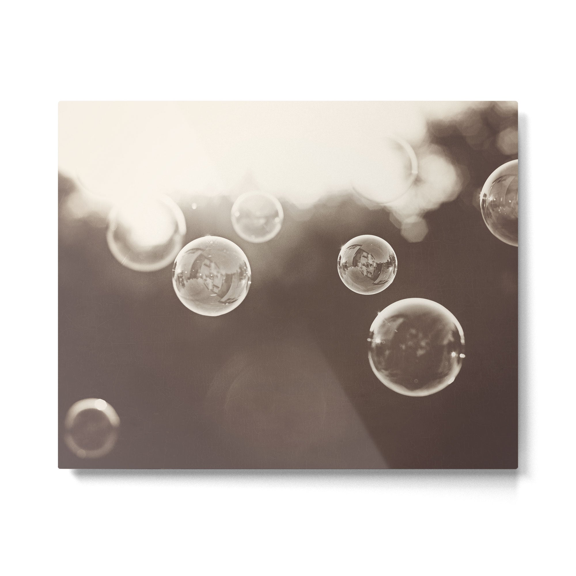 Bubbles Photography, Soap Bubble Laundry Room Art, Bathroom Photo, Brown Bath Picture Restroom Print Metal Print Gallery Image 4
