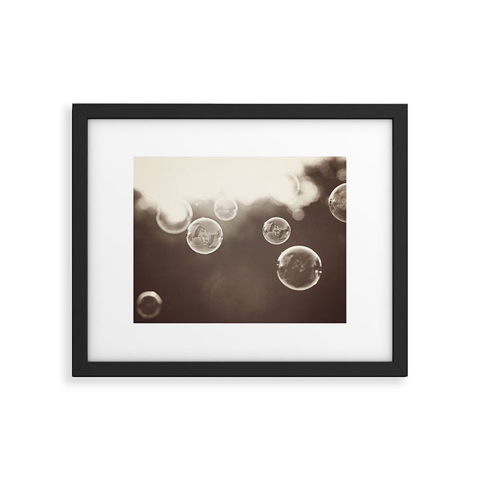 Bubbles Photography, Soap Bubble Laundry Room Art, Bathroom Photo, Brown Bath Picture Restroom Print Framed Art Print Gallery Image 1