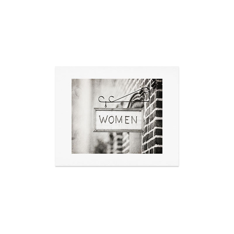 Ladies Room, Women's Restroom Sign Art, Black and White Bathroom Photo Art Print Gallery Image 1