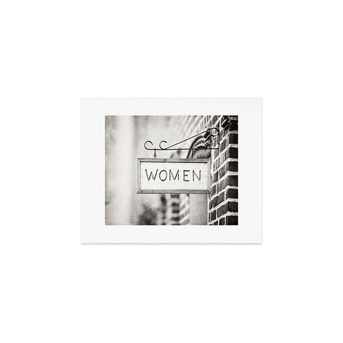 Ladies Room, Women's Restroom Sign Art, Black and White Bathroom Photo Art Print Gallery Image 1