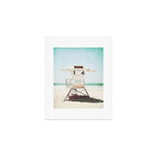 Lifeguard Stand, Beach Photography, San Diego California, Blue Aqua Seashore Ocean Summer Art Art Print Gallery Image 1