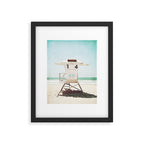 Lifeguard Stand, Beach Photography, San Diego California, Blue Aqua Seashore Ocean Summer Art Framed Art Print Gallery Image 5