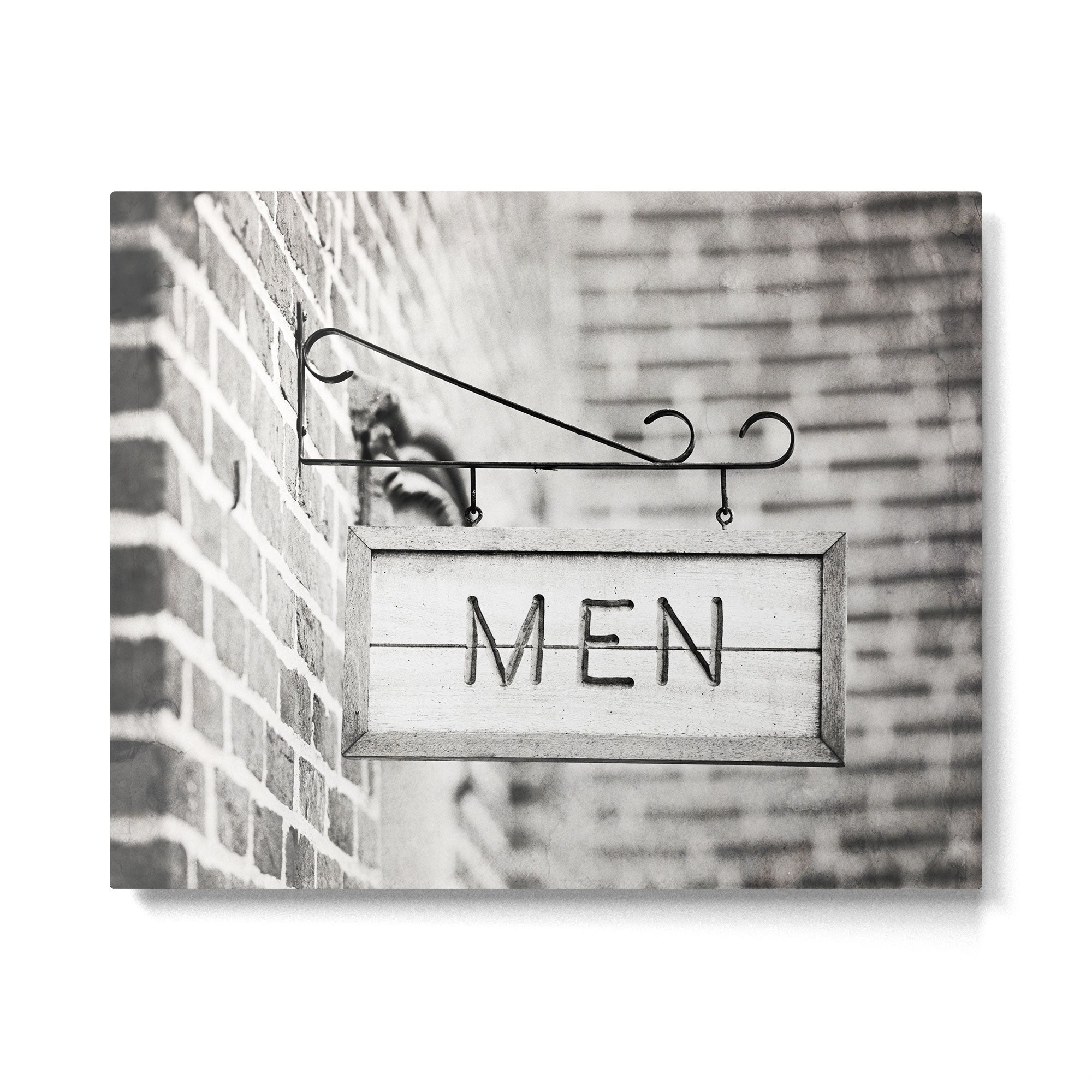 Men Bathroom Sign, Men's Restroom Metal Print Gallery Image 4