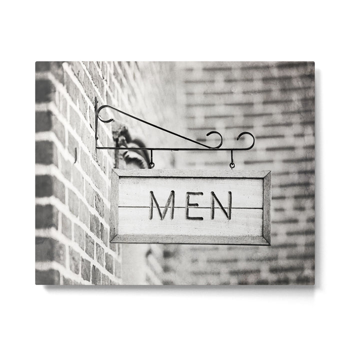 Men Bathroom Sign, Men's Restroom Metal Print Gallery Image 1