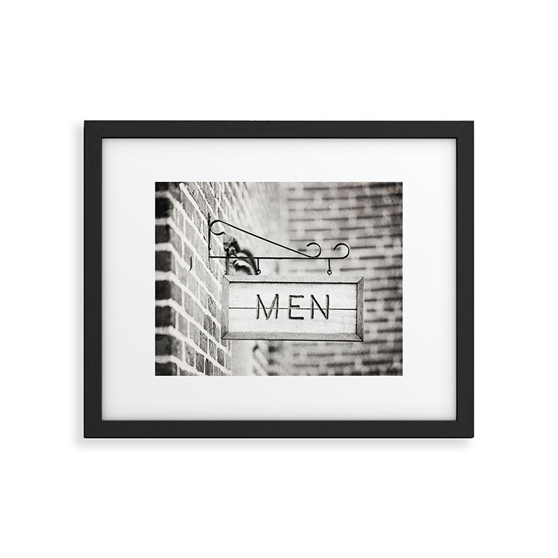 Men Bathroom Sign, Men's Restroom Framed Art Print Gallery Image 5