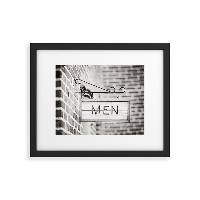 Men Bathroom Sign, Men's Restroom Framed Art Print Gallery Image 1