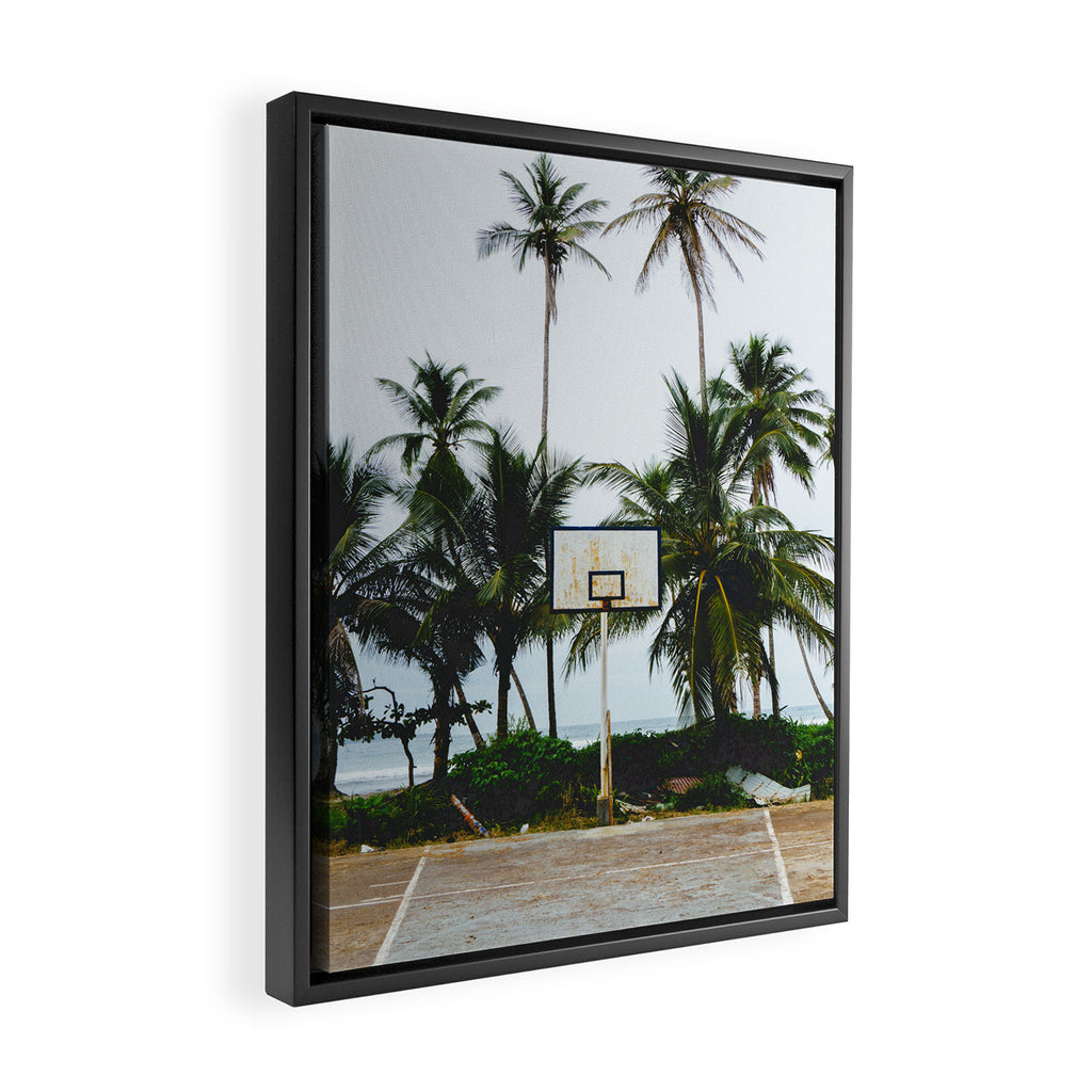 Basketball on Isla Bastimento, Bocas del Toro, Panama Framed Canvas Print Gallery Image 2