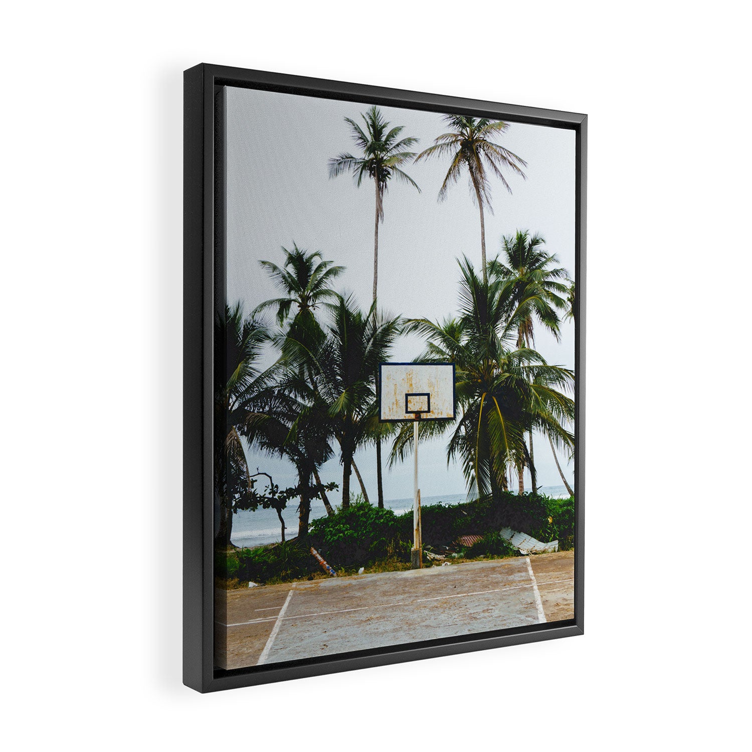 Basketball on Isla Bastimento, Bocas del Toro, Panama Framed Canvas Print Gallery Image 2