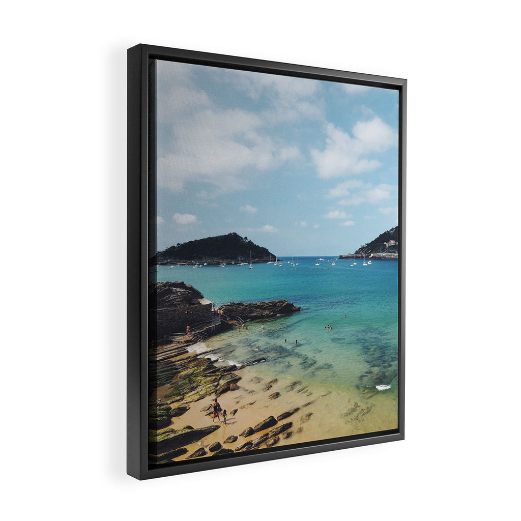 Summer in Donostia San Sebastian Spain Beach Framed Canvas Print Gallery Image 2