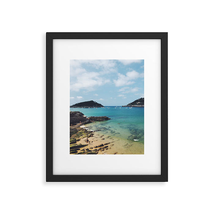Summer in Donostia San Sebastian Spain Beach Framed Art Print Gallery Image 1