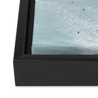 Tiny Surfers from the Sky, Lima, Peru Framed Canvas Print Gallery Image 3